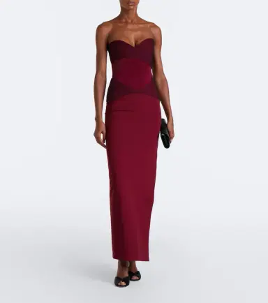Nensi Dojaka Paneled strapless gown | Thumbnail 4