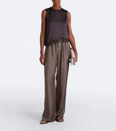 Vince Lace-trimmed satin top | Thumbnail 2