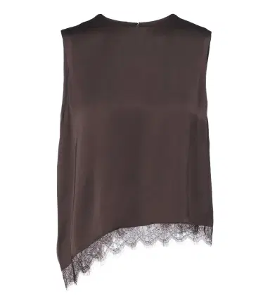 Vince Lace-trimmed satin top | Thumbnail 1