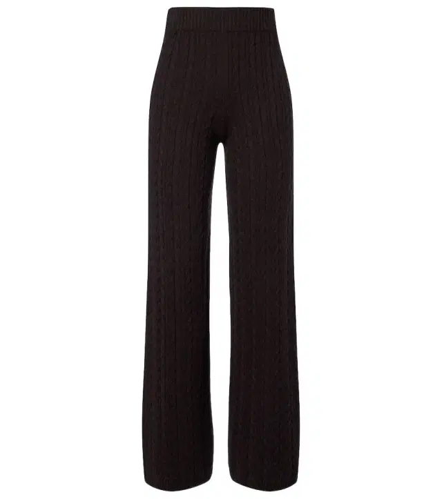 Agnona Cable-knit cashmere wide-leg pants
