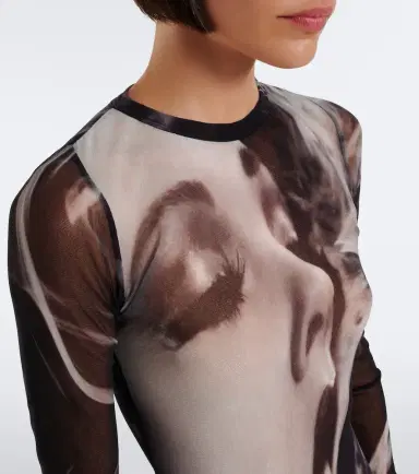 Jean Paul Gaultier Printed mesh maxi dress | Thumbnail 4