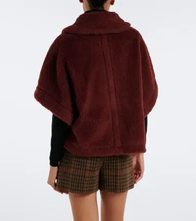 Max Mara Alpaca, wool, and silk teddy cape | Thumbnail 2