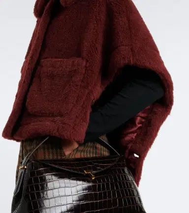 Max Mara Alpaca, wool, and silk teddy cape | Thumbnail 4