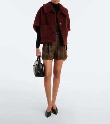 Max Mara Alpaca, wool, and silk teddy cape | Thumbnail 5