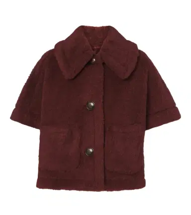 Max Mara Alpaca, wool, and silk teddy cape | Thumbnail 1