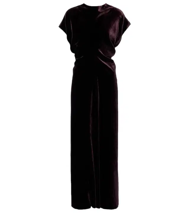 Agnona Gathered velvet midi dress