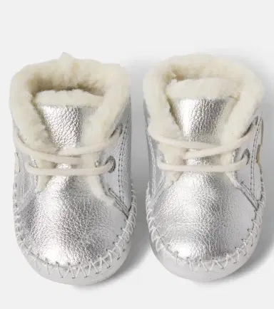 Veja Kids Baby Light ZZ metallic leather booties | Thumbnail 2