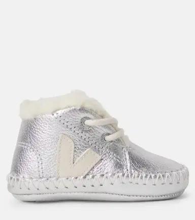 Veja Kids Baby Light ZZ metallic leather booties | Thumbnail 3
