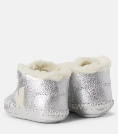 Veja Kids Baby Light ZZ metallic leather booties | Thumbnail 5