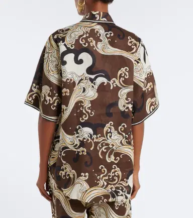 ALÉMAIS Alémais Otis printed oversized linen shirt | Thumbnail 4
