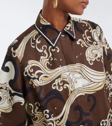 ALÉMAIS Alémais Otis printed oversized linen shirt | Thumbnail 6