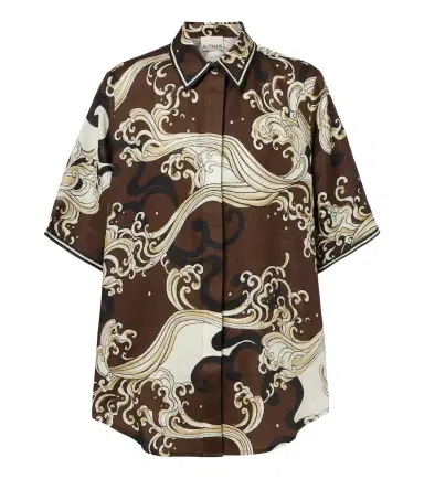ALÉMAIS Alémais Otis printed oversized linen shirt | Thumbnail 1