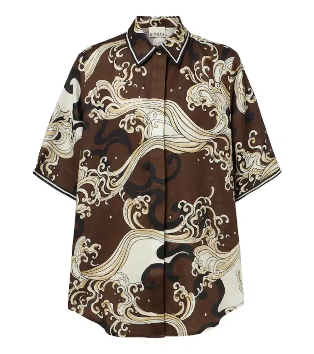 Alemais Alémais Otis printed oversized linen shirt