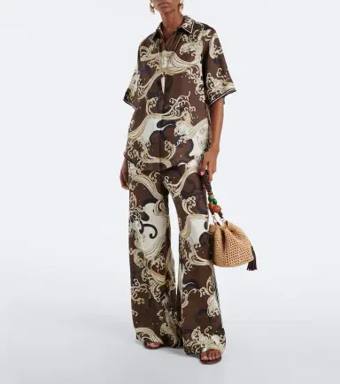 ALÉMAIS Alémais Otis printed linen wide-leg pants | Thumbnail 3 ALÉMAIS Alémais Otis printed linen wide-leg pants | Thumbnail 3