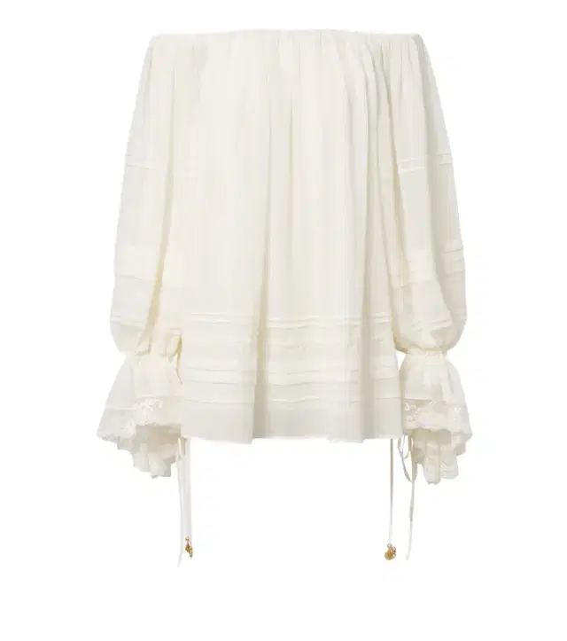 Lace-trimmed off-shoulder top
