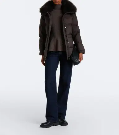 Yves Salomon Set of calf-hair trimmed down jacket and gloves | Thumbnail 2