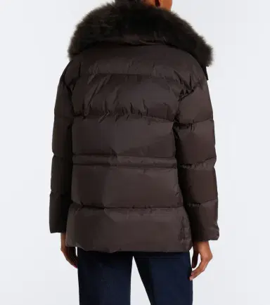 Yves Salomon Set of calf-hair trimmed down jacket and gloves | Thumbnail 4