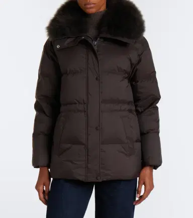 Yves Salomon Set of calf-hair trimmed down jacket and gloves | Thumbnail 5