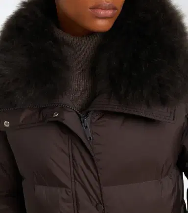 Yves Salomon Set of calf-hair trimmed down jacket and gloves | Thumbnail 6