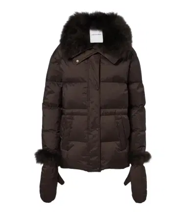 Yves Salomon Set of calf-hair trimmed down jacket and gloves | Thumbnail 1