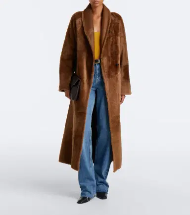 Yves Salomon Reversible shearling and leather wrap coat | Thumbnail 3