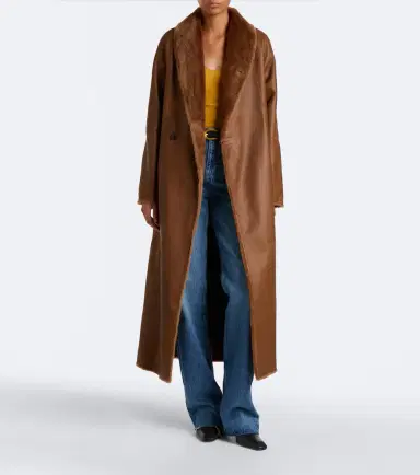 Yves Salomon Reversible shearling and leather wrap coat | Thumbnail 4