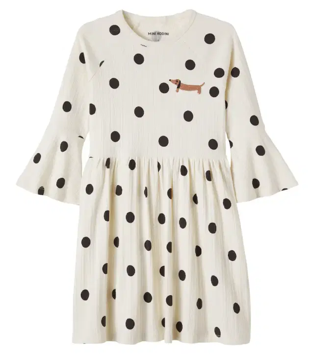 Mini Rodini Polka-dot cotton-blend dress