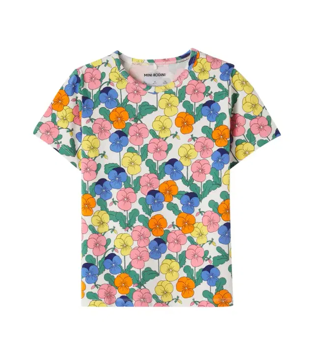 Mini Rodini Floral cotton-blend jersey T-shirt
