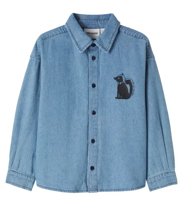 Mini Rodini Printed denim shirt