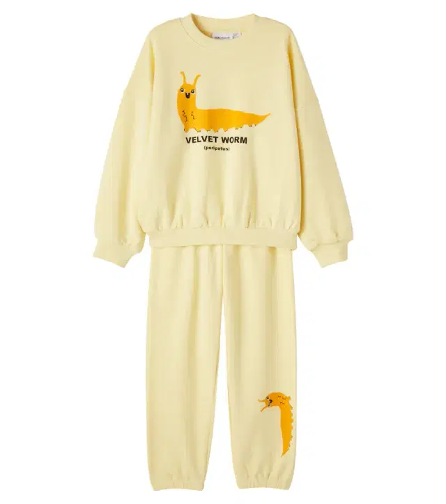 Mini Rodini Printed cotton sweatshirt and sweatpants set