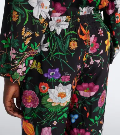 Gucci Flora silk twill palazzo pants | Thumbnail 2 Gucci Flora silk twill palazzo pants | Thumbnail 2