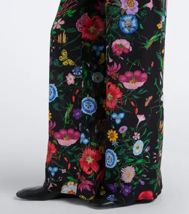Gucci Flora silk twill palazzo pants | Thumbnail 3 Gucci Flora silk twill palazzo pants | Thumbnail 3