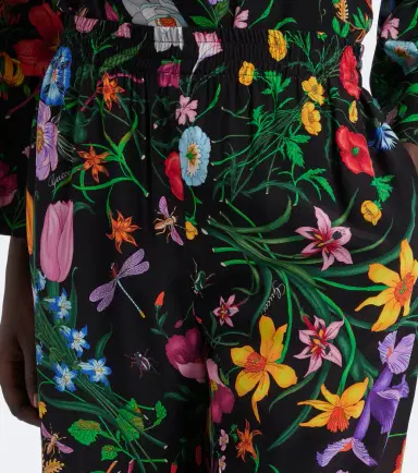 Gucci Flora silk twill palazzo pants | Thumbnail 6 Gucci Flora silk twill palazzo pants | Thumbnail 6