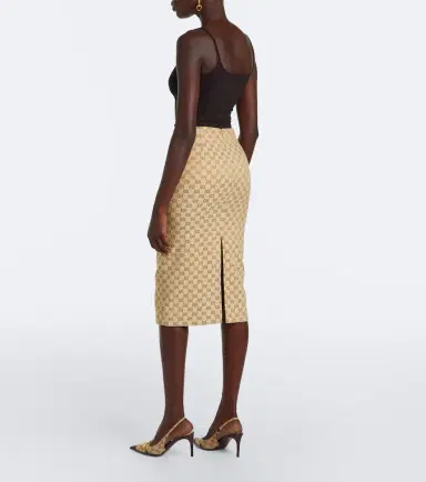 Gucci GG canvas cotton-blend pencil skirt | Thumbnail 6
