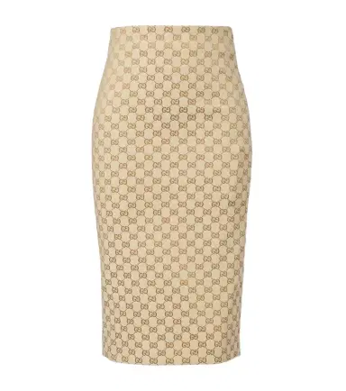 Gucci GG canvas cotton-blend pencil skirt | Thumbnail 1
