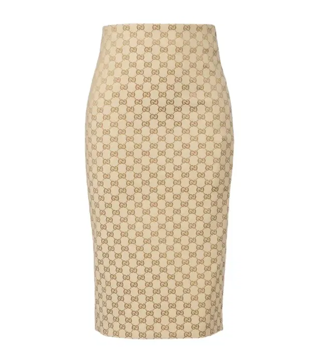 Gucci GG canvas cotton-blend pencil skirt