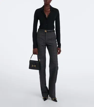 Gucci Checked wool straight pants | Thumbnail 6