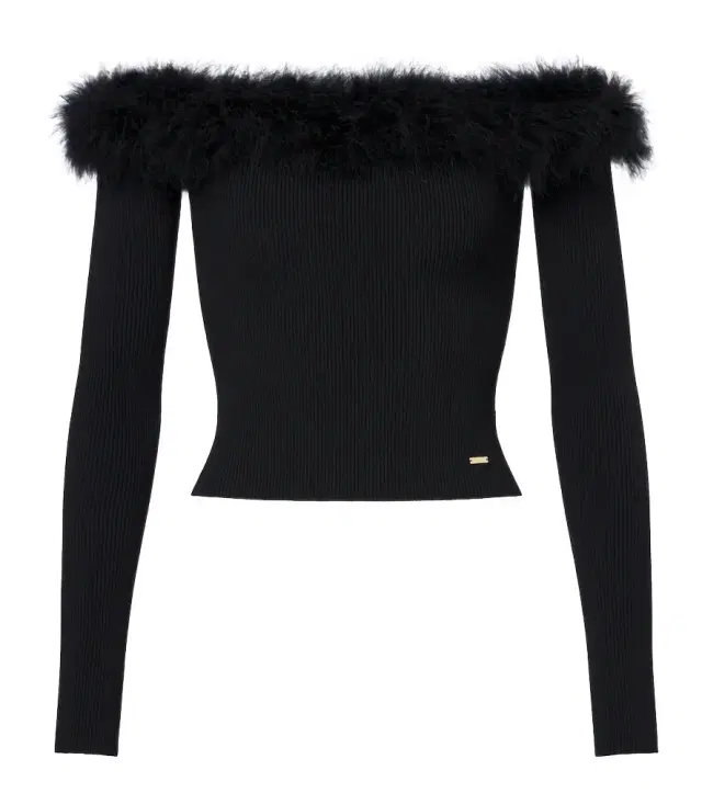 Gucci Feather-trimmed ribbed-knit top