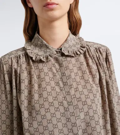 Gucci GG silk crêpe de chine blouse | Thumbnail 2 Gucci GG silk crêpe de chine blouse | Thumbnail 2