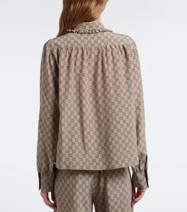Gucci GG silk crêpe de chine blouse | Thumbnail 5 Gucci GG silk crêpe de chine blouse | Thumbnail 5