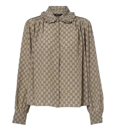 Gucci GG silk crêpe de chine blouse | Thumbnail 1 Gucci GG silk crêpe de chine blouse | Thumbnail 1