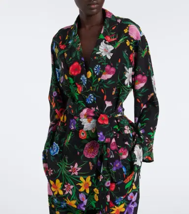 Gucci Flora belted silk crêpe de chine shirt | Thumbnail 2
