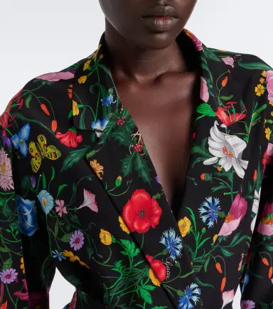 Gucci Flora belted silk crêpe de chine shirt | Thumbnail 4