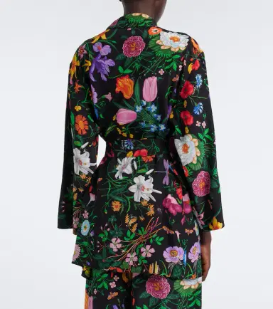 Gucci Flora belted silk crêpe de chine shirt | Thumbnail 6