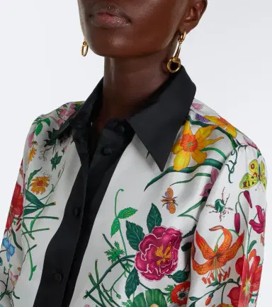 Gucci Flora silk twill shirt | Thumbnail 2 Gucci Flora silk twill shirt | Thumbnail 2