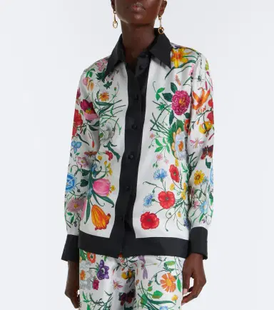 Gucci Flora silk twill shirt | Thumbnail 5 Gucci Flora silk twill shirt | Thumbnail 5