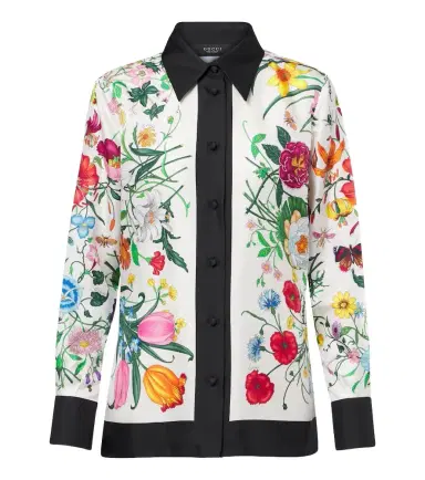 Gucci Flora silk twill shirt | Thumbnail 1 Gucci Flora silk twill shirt | Thumbnail 1