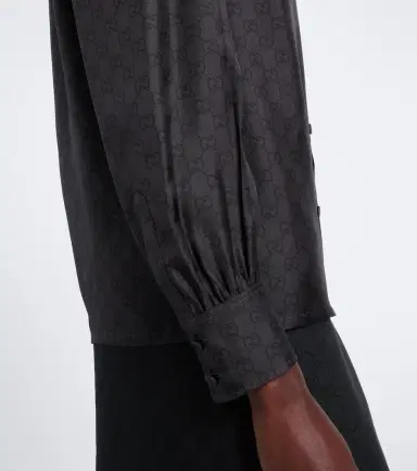 Gucci GG tie-neck silk twill blouse | Thumbnail 5