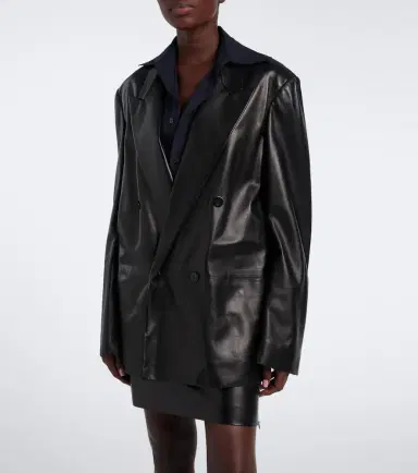 Gucci Double-breasted leather jacket | Thumbnail 4