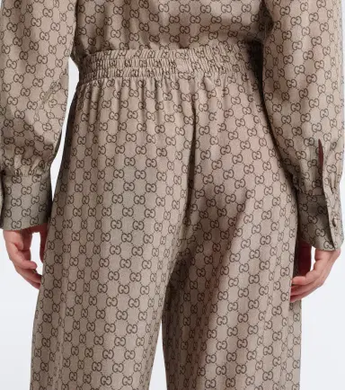 Gucci GG silk crêpe de chine palazzo pants | Thumbnail 2